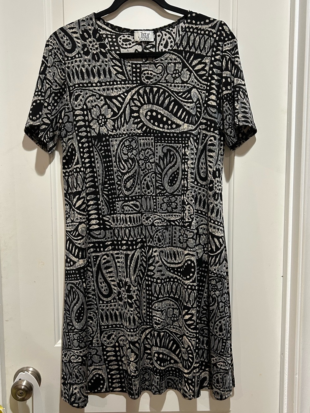 Just Love Black & White Short Sleeve A-Line Dress